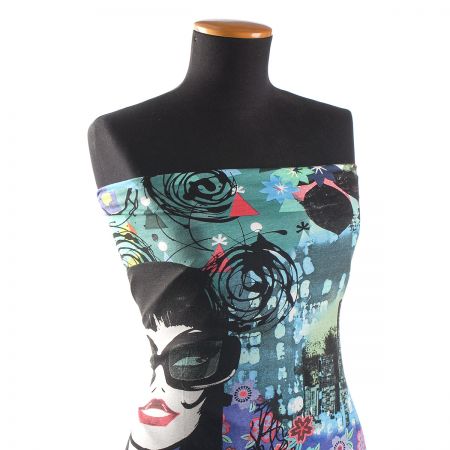 Viskozový úplet nevšední vzor města 