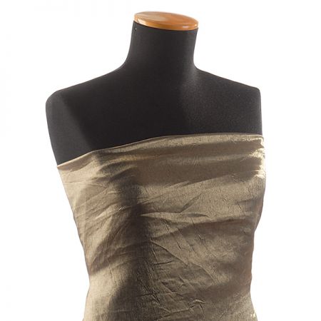 Lamé šatová látka kreš zlatošedá