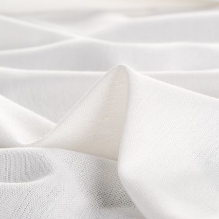 Len pružný směs polyester, viskoza slonová kost