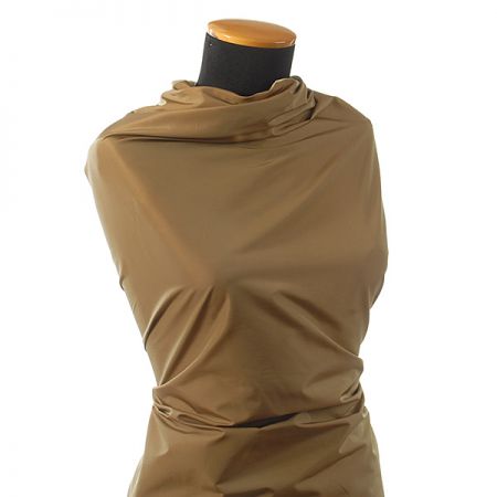 Taft hladký jemný hnědý