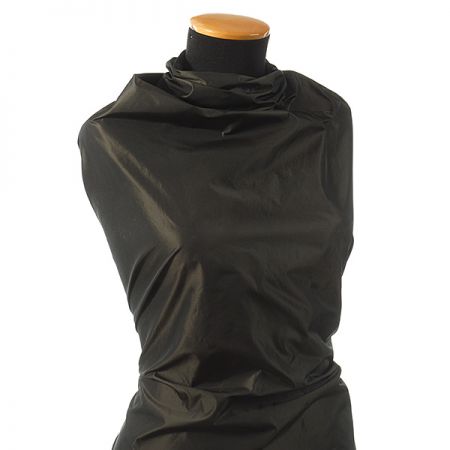 Taft hladký jemný černobéžový