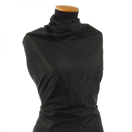 Taft žakár jemné proužky tmavě šedý