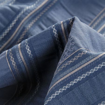 Žakárová pružná látka modrá