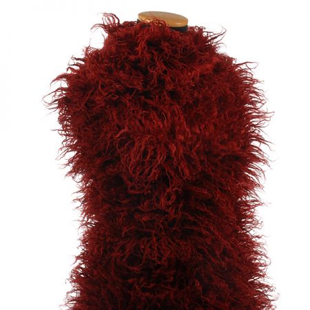 Imitace zvířecí srsti kašmírské kozy červená tmavá