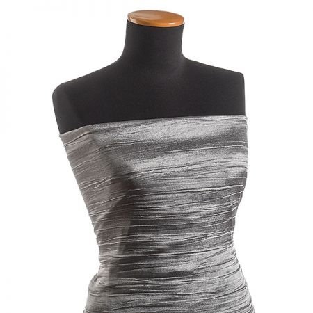 Organza plise šedostříbrná