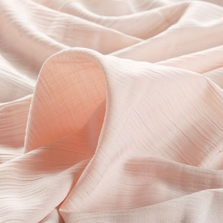 Viskozová šatová látka plise pastel růžová