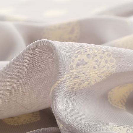 Šifon viskozový květinový vzor pastel šedá