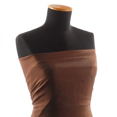 Lamé šatová látka zlatohnědá