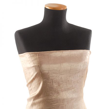 Lamé šatová látka kreš zlatorůžová