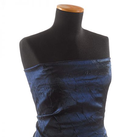 Lamé šatová látka kreš tmavě modrá