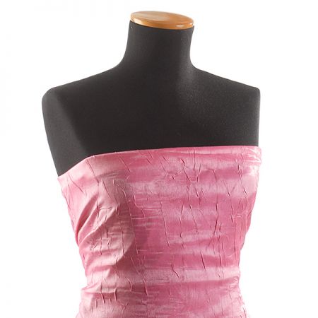 Lamé šatová látka kreš růžová