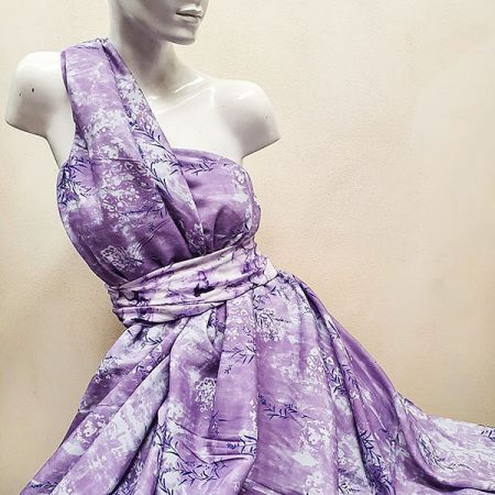 Viskózová látka květinový vzor levandule