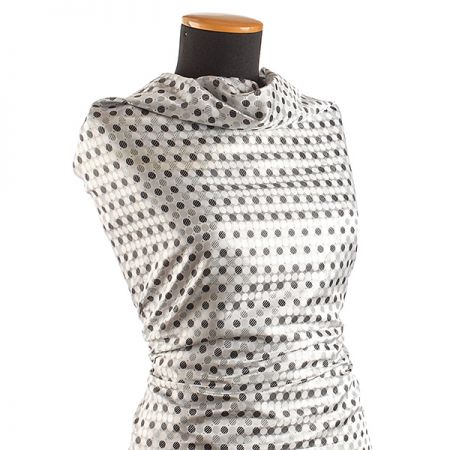 Brokát vzor puntíků bílý