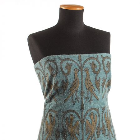 Replika historické látky Arras tyrkys/zlatý