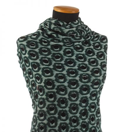 Efektní silnější pletenina avantgardní vzor zelená