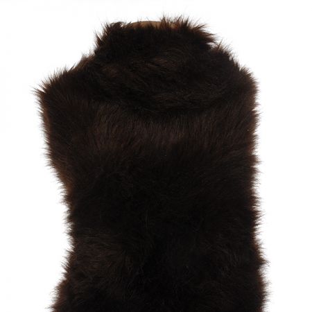 Imitace kožešiny středně dlouhý vlas tmavě hnědý