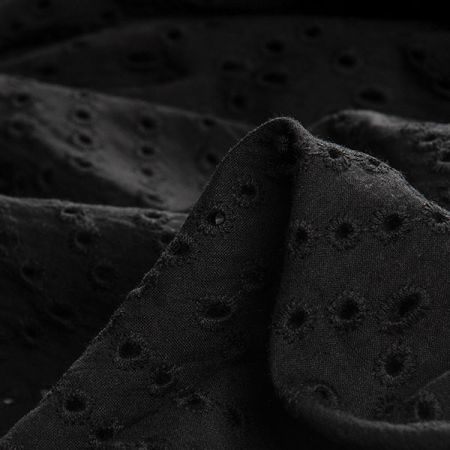 Krajka madeira geometrický vzor černá