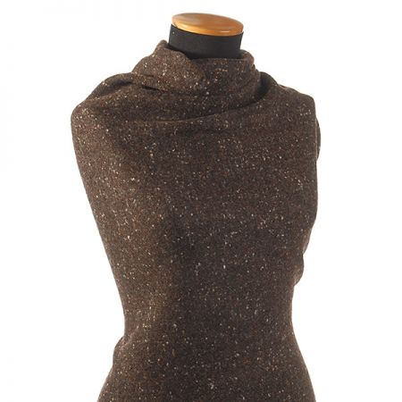 Vlněná látka tweed hnědý