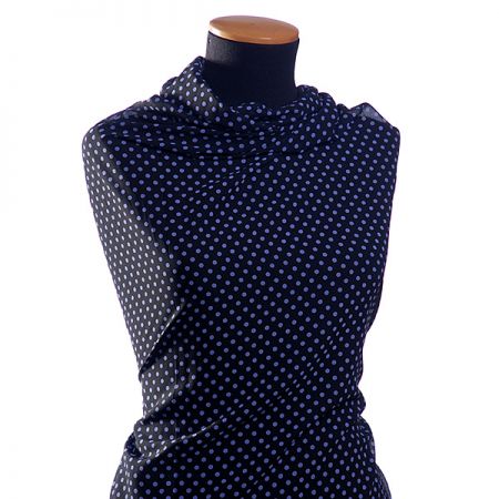 Šifon vzor puntík levadnulová/černá malý