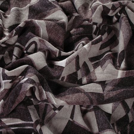 Úplet geometrický vzor hnědá/černá/béžová