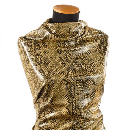 Imitace hadí kůže zelenožlutá II. jakost