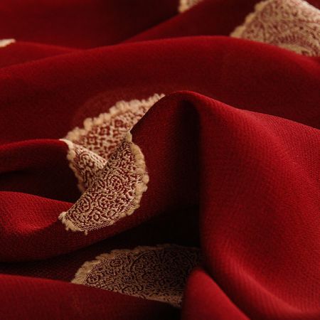 Šifon viskoza směs ornament vínový