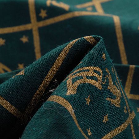 Bavlněná látka vánoční vzor zelená/zlatá