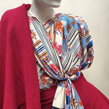 Vařená vlna malinově červená