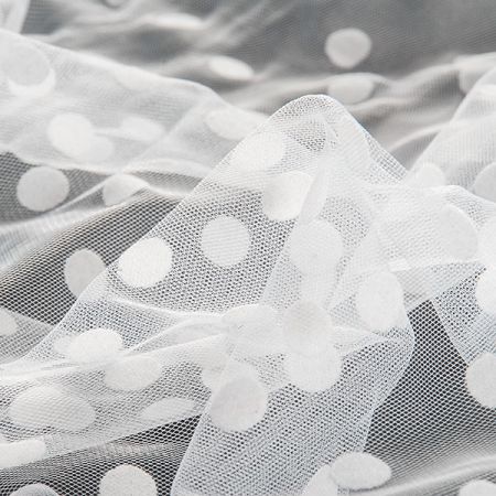 Tyl šatový sametový flock velký bílý