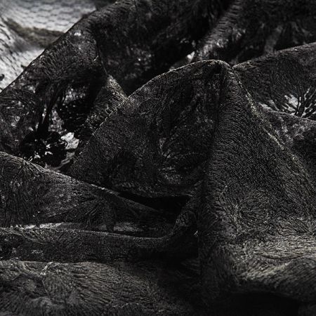 Krajka na jemném tylu květy černá