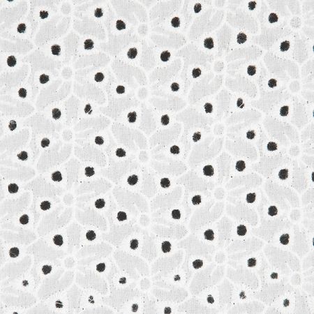 Krajka madeira drobný květ puntík slonová kost