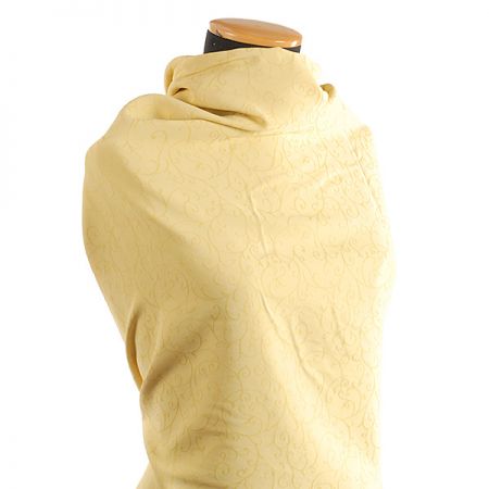 Žakárová látka květinový motiv žlutá