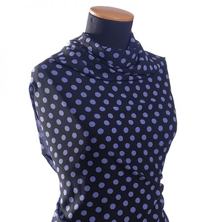 Šifon vzor puntík levadnulová/černá velký