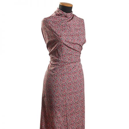 Jemná pružná látak drobné kytičky růžová