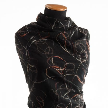 Vlna směs kostýmová látka s výšivkou