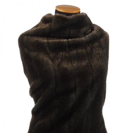 Imitace kožešiny norek hnědošedý/pruhy