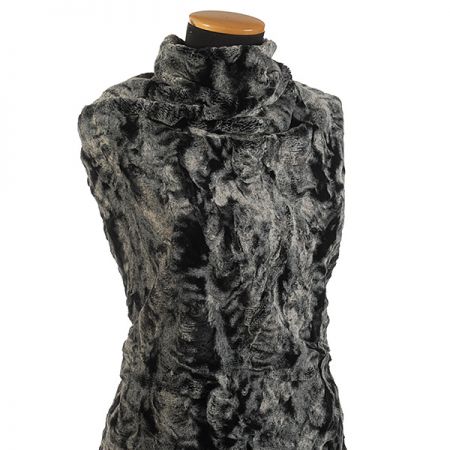 Imitace zvířecí srsti černá/sv. šedá