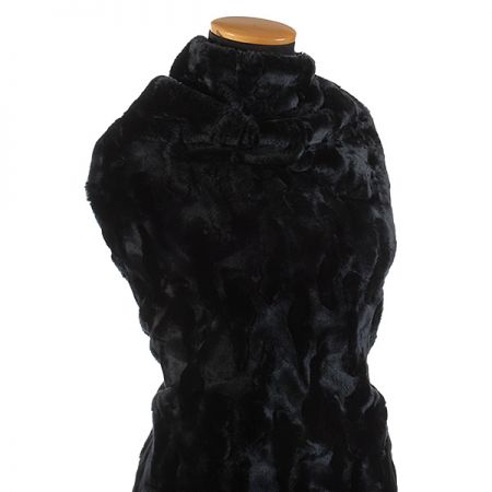 Imitace kožešiny plastická struktura tmavě modrá