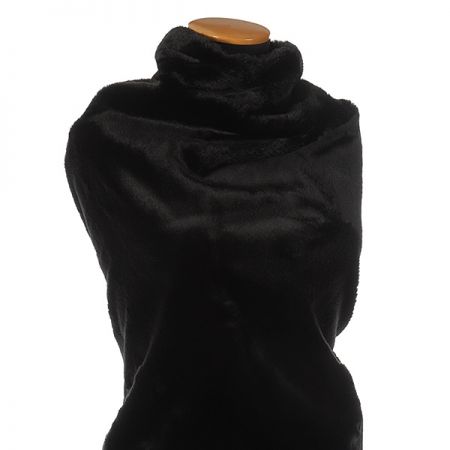 Imitace kožešiny nízký vlas černá