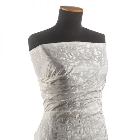 Taf žakár květinový ornament slonová kost