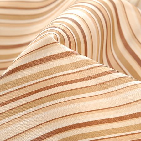 Podšívka jemná tisk polyester proužky hnědá/béžová
