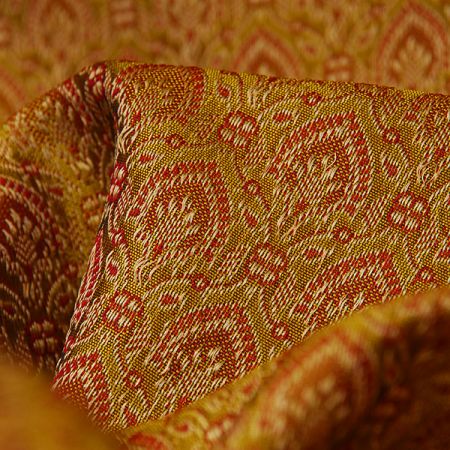 Hedvábný brokát šlechtický zlatorezavý