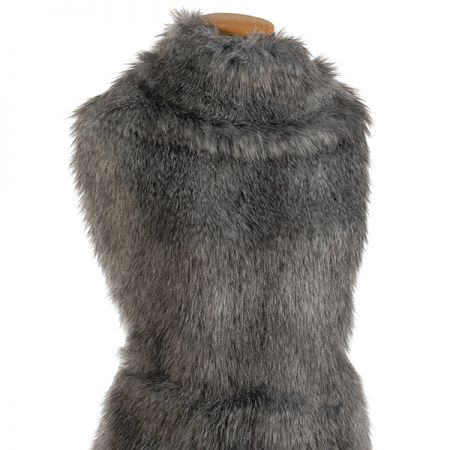 Imitace kožešiny dlouhý vlas šedočernohnědá vlk