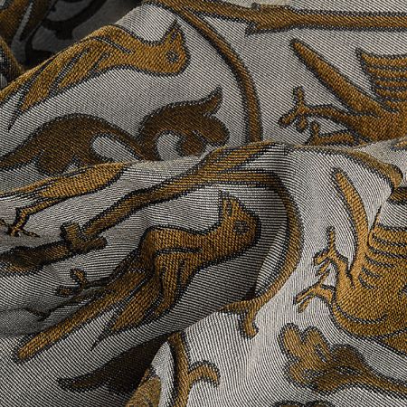 Replika historické tkaniny Arras khaki/smetana