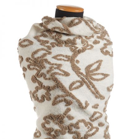 Vařená vlna Art Fbrics hnědá/slon. kost