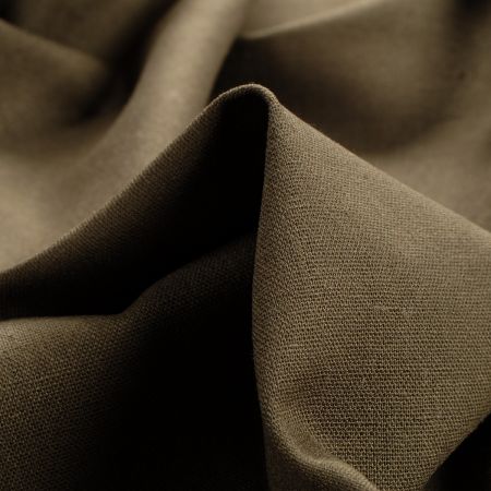 Len pružný viskoza směs tmavá khaki