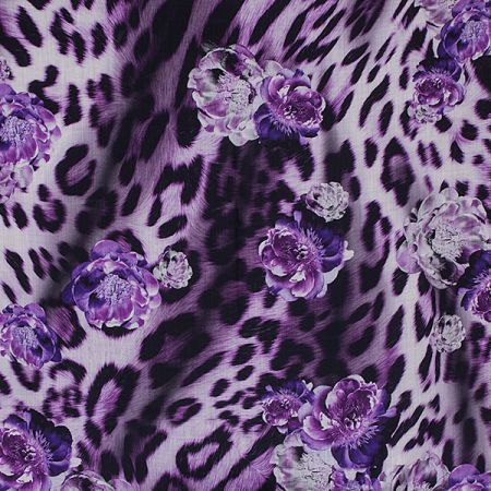 Látka vlna merino/angora růžové květy