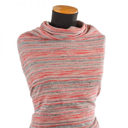 Látka Art Fabrics vlna směs červeno/šedý melír