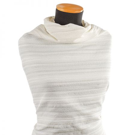 Látka Art Fabrics vlna směs proužky bílá