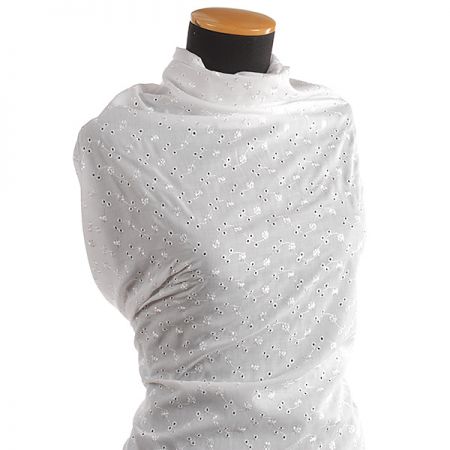 Krajka madeira bavlněná bílá drobný květinový vzor